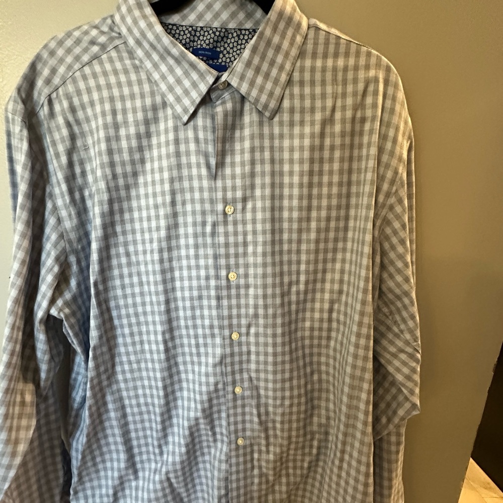 Egara blue plaid dress shirt 2XL perfect for dress or casual